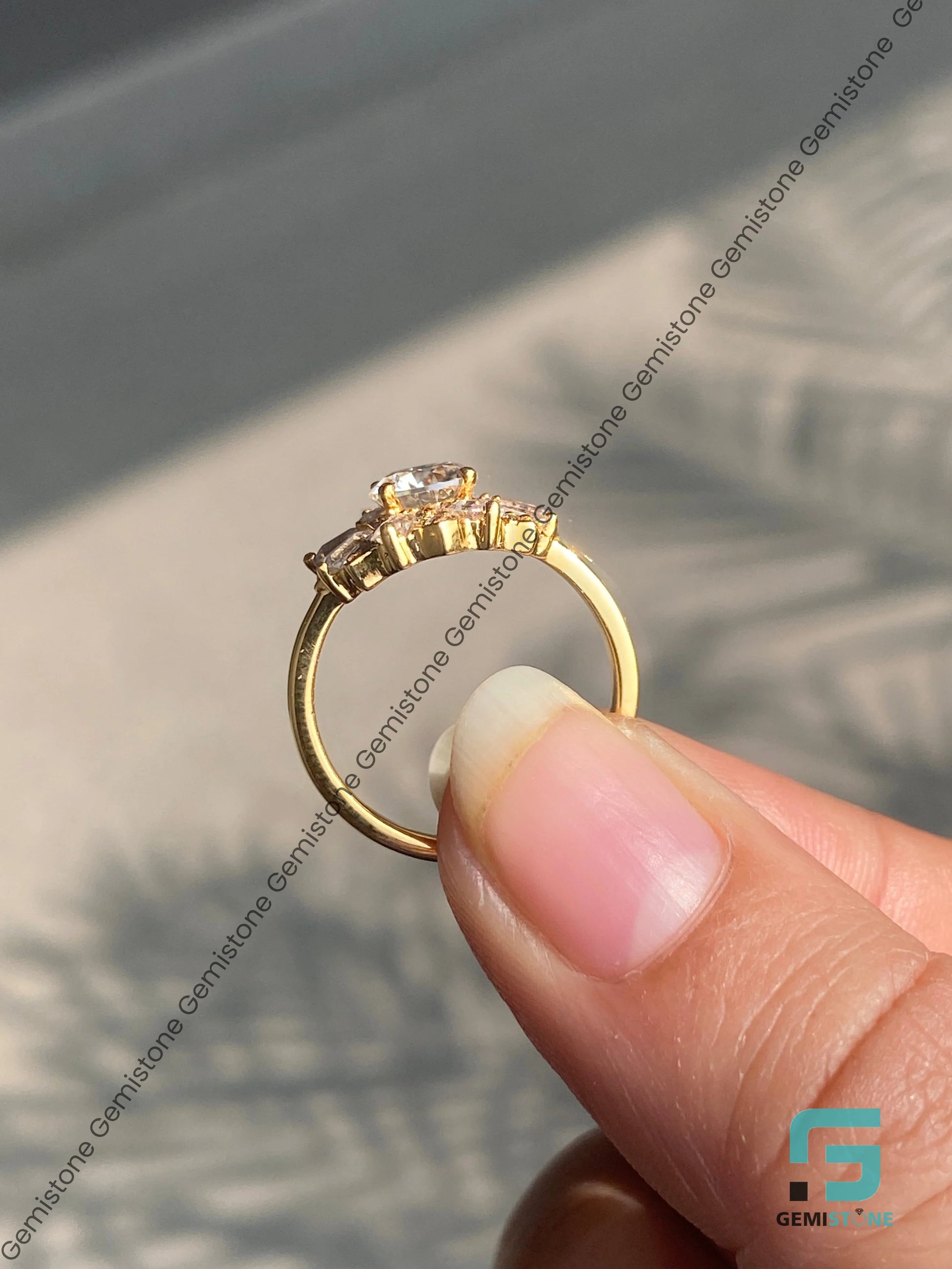 Round Mosaic Engagement Ring
