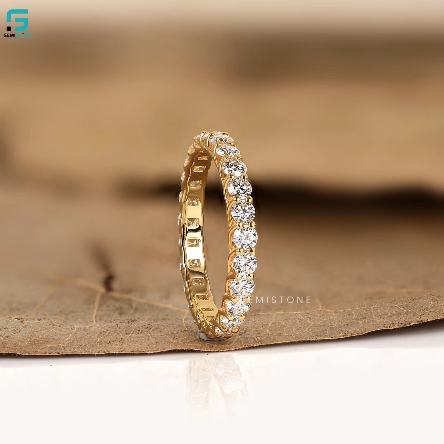 3MM Round Full Eternity Lab Grown Diamond Minimalist Band