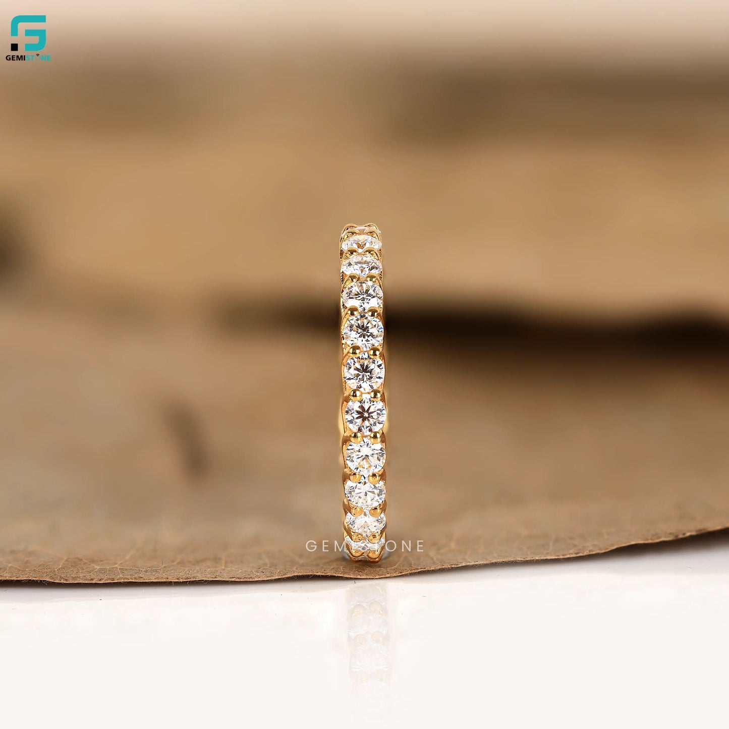 3MM Round Full Eternity Lab Grown Diamond Minimalist Band