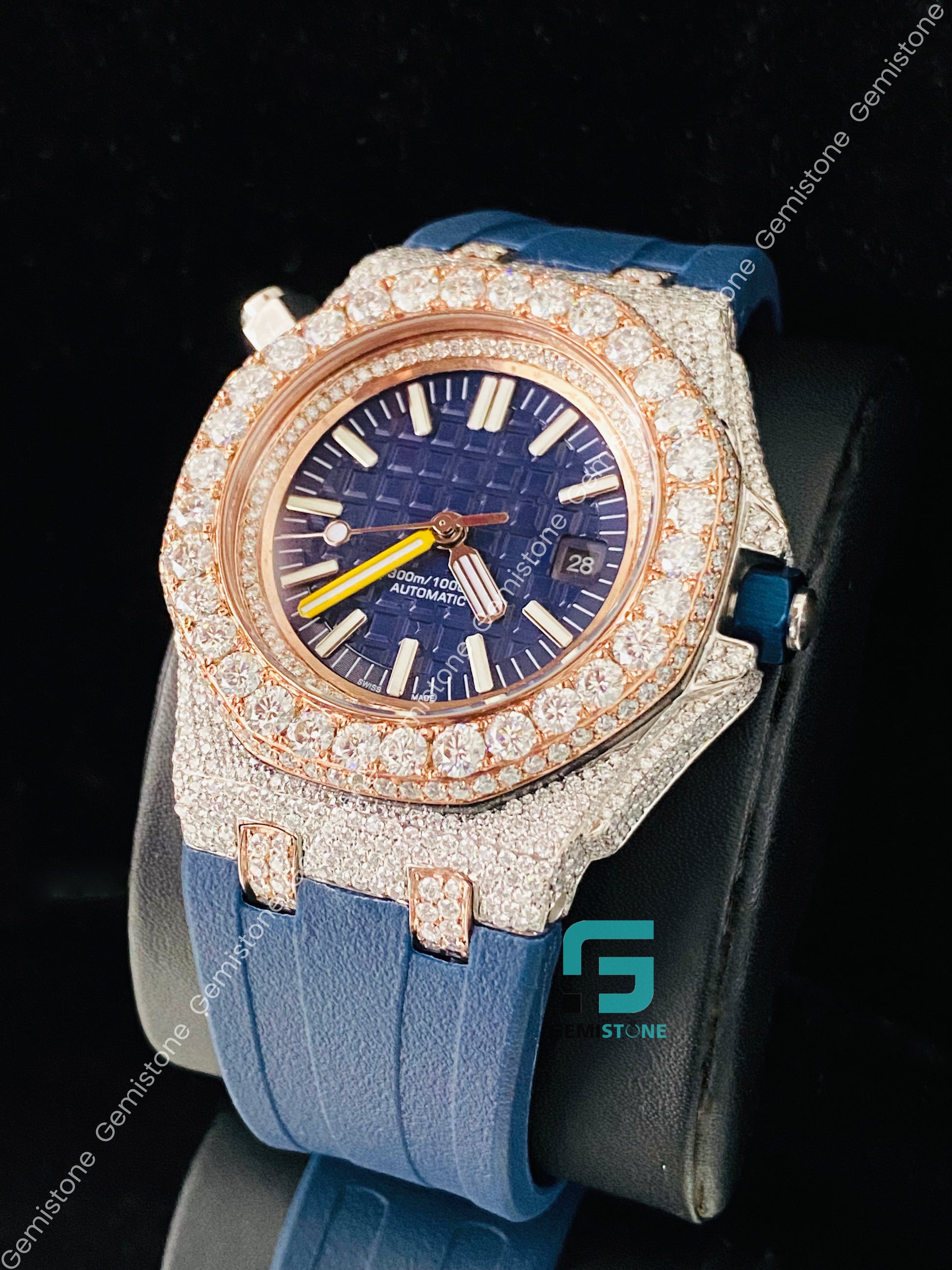 Royal Blue Silicon Moissanite Watch