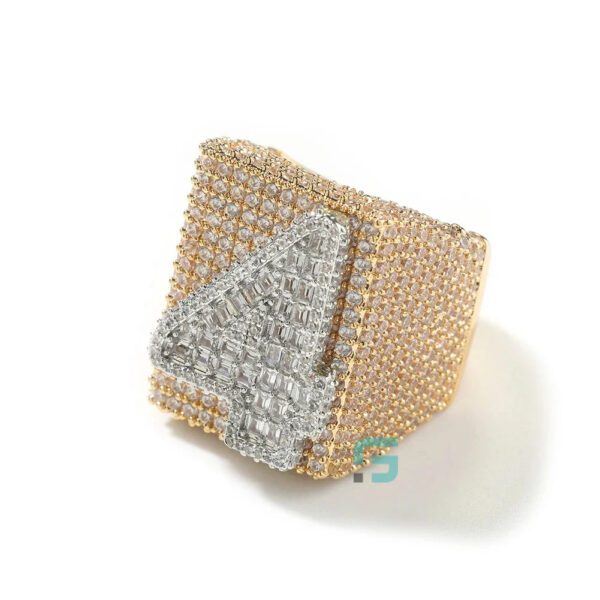 Full Iced Out Personalized Mens Diamond Initial Ring