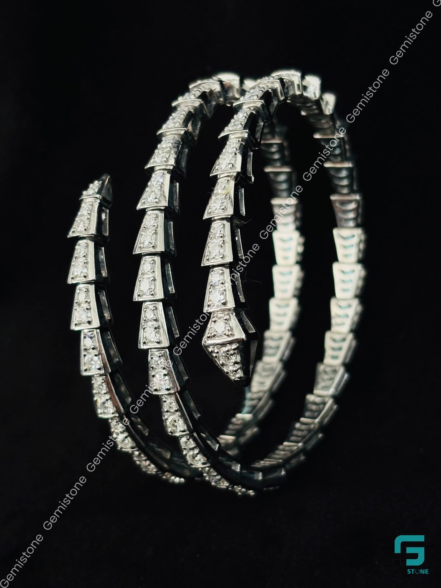 Serpenti White Zircon Three Row Adjustable Bracelet For Women