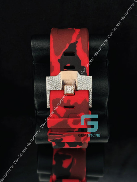 Silicon Belt Moissanite Big Bezel Iced out watch
