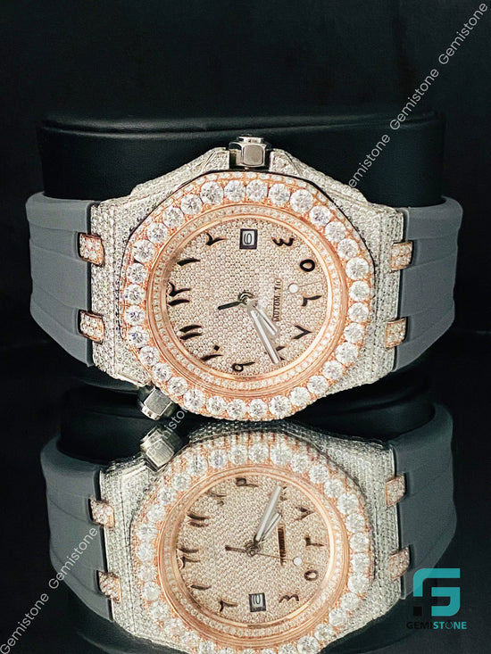 Silicon Belt Moissanite Watch for Men's