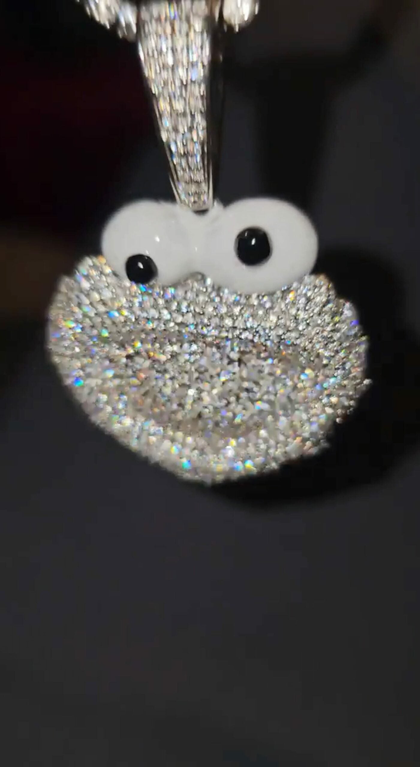 Custom VVS Moissanite Handmade Cookie Monster Pendant For Men