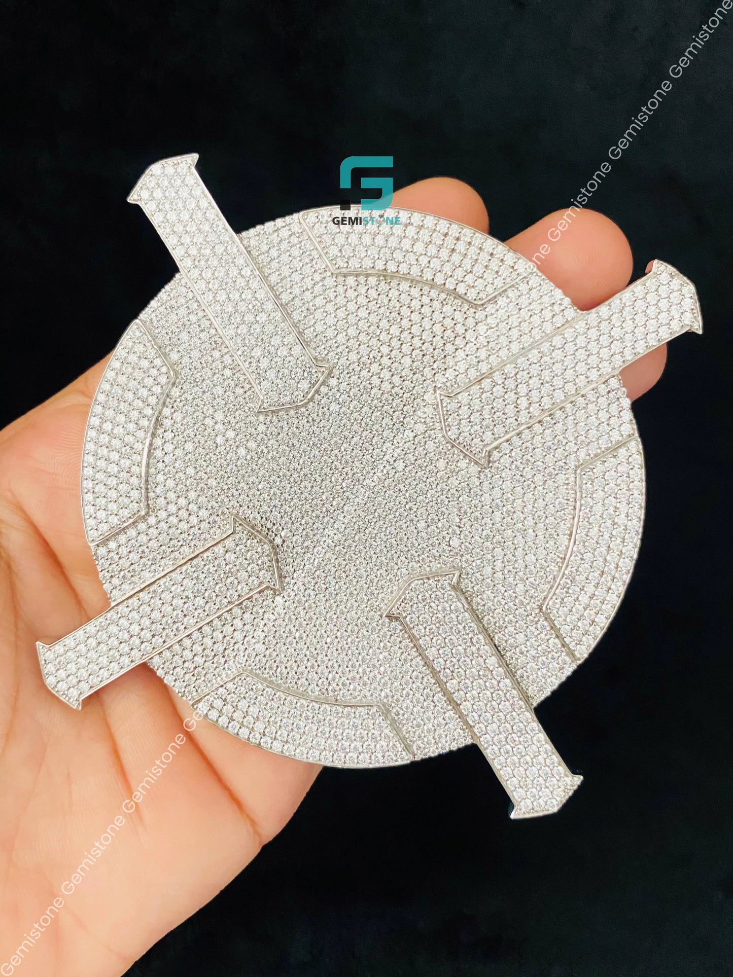 Silver Disc Luxury Moissanite pendant