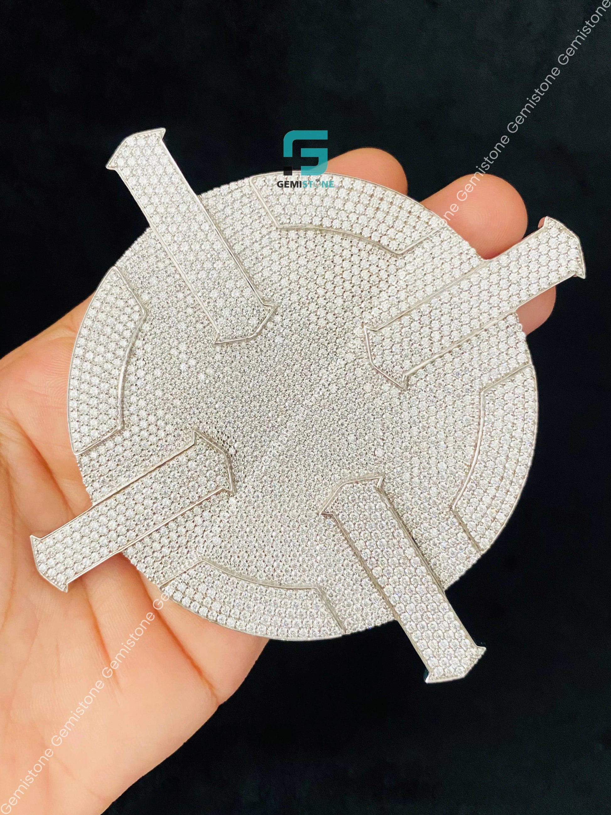 Silver Disc Luxury Moissanite pendant