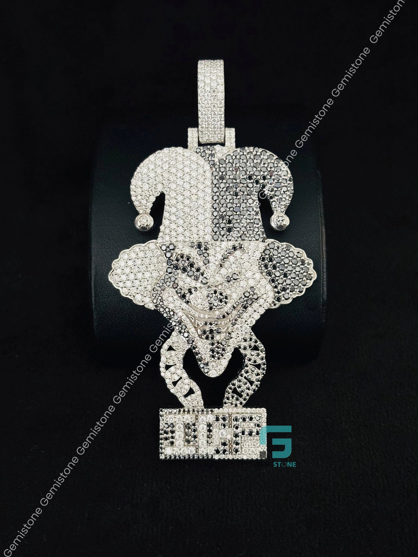 Silver ICP Carnival of Carnage Jocker Moissanite Pendant