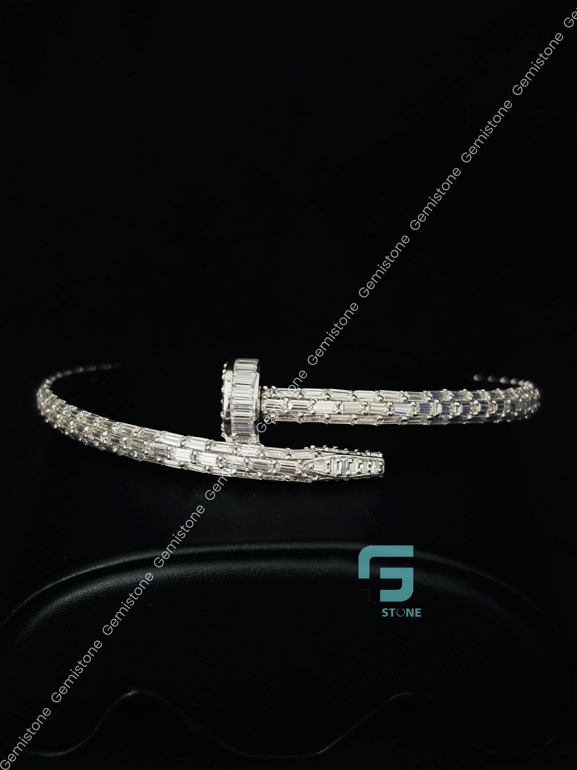 Silver Moissanite Catier Bracelet
