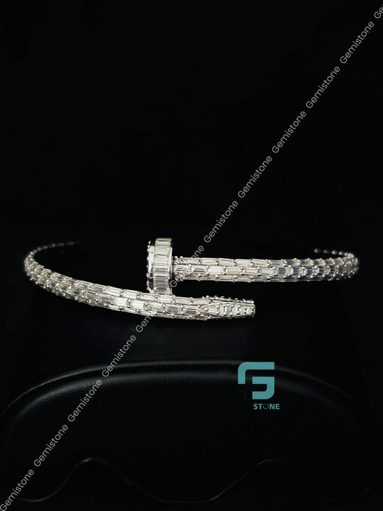 Silver Moissanite Catier Bracelet
