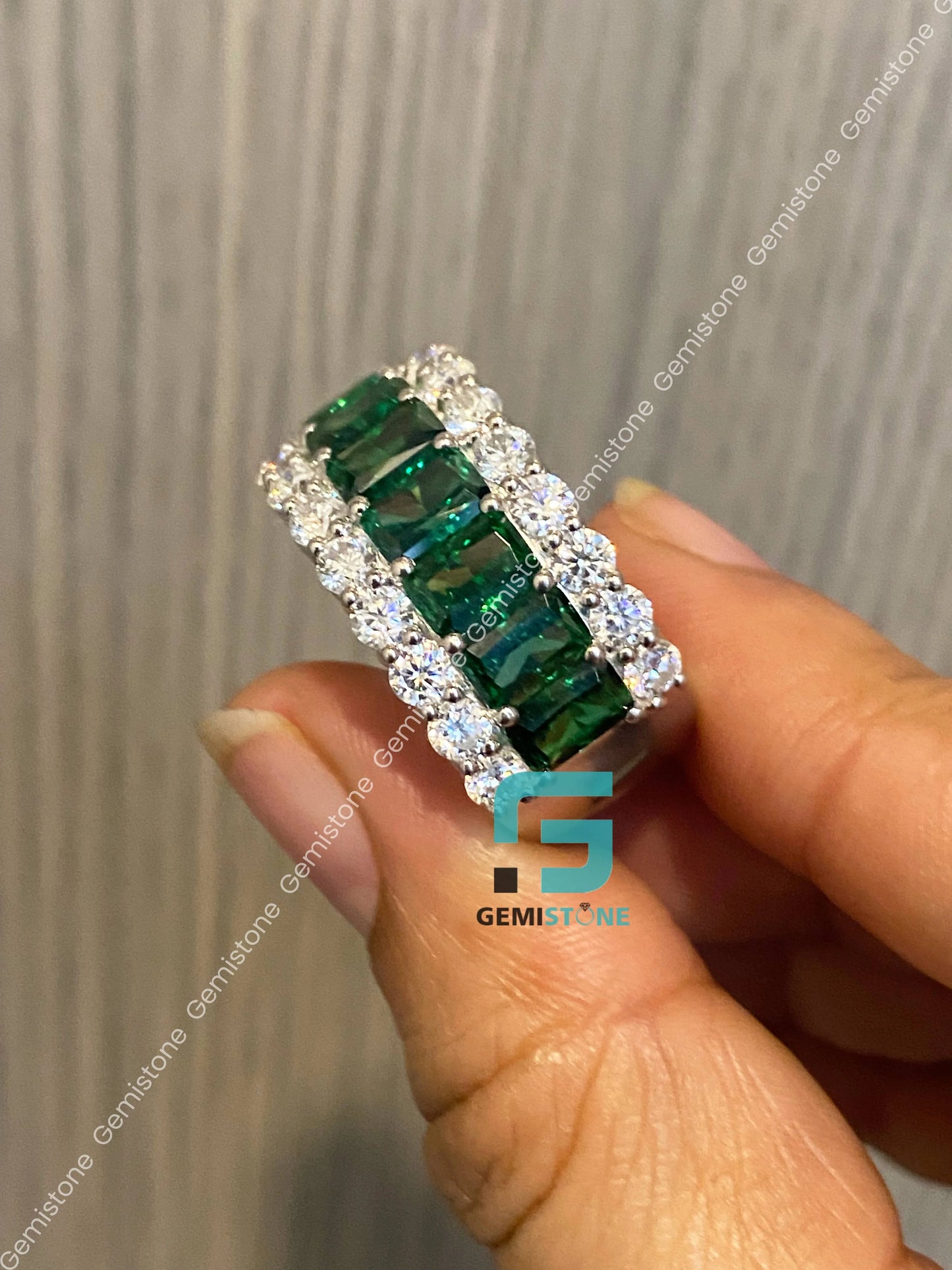 Silver Triple Row Multi Stack Anniversary Band 