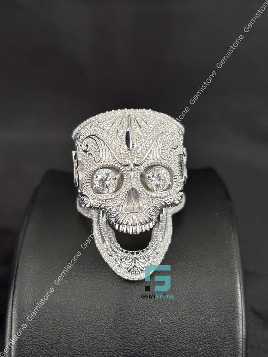 Skeleton Iced out Moissanite ring