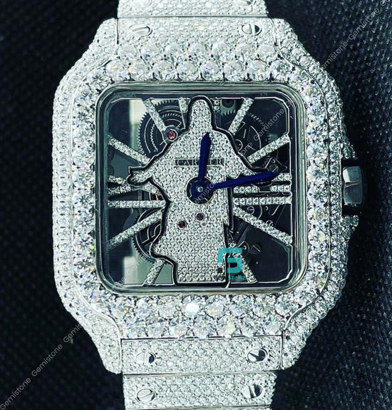 New Style Jesus Face VVS Moissanite Fully Iced Out Skeleton Watch