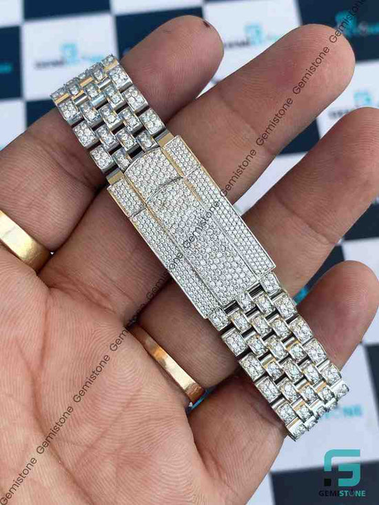 Sky Blue Dial Jubilee Belt Hip Hop Moissanite Watch