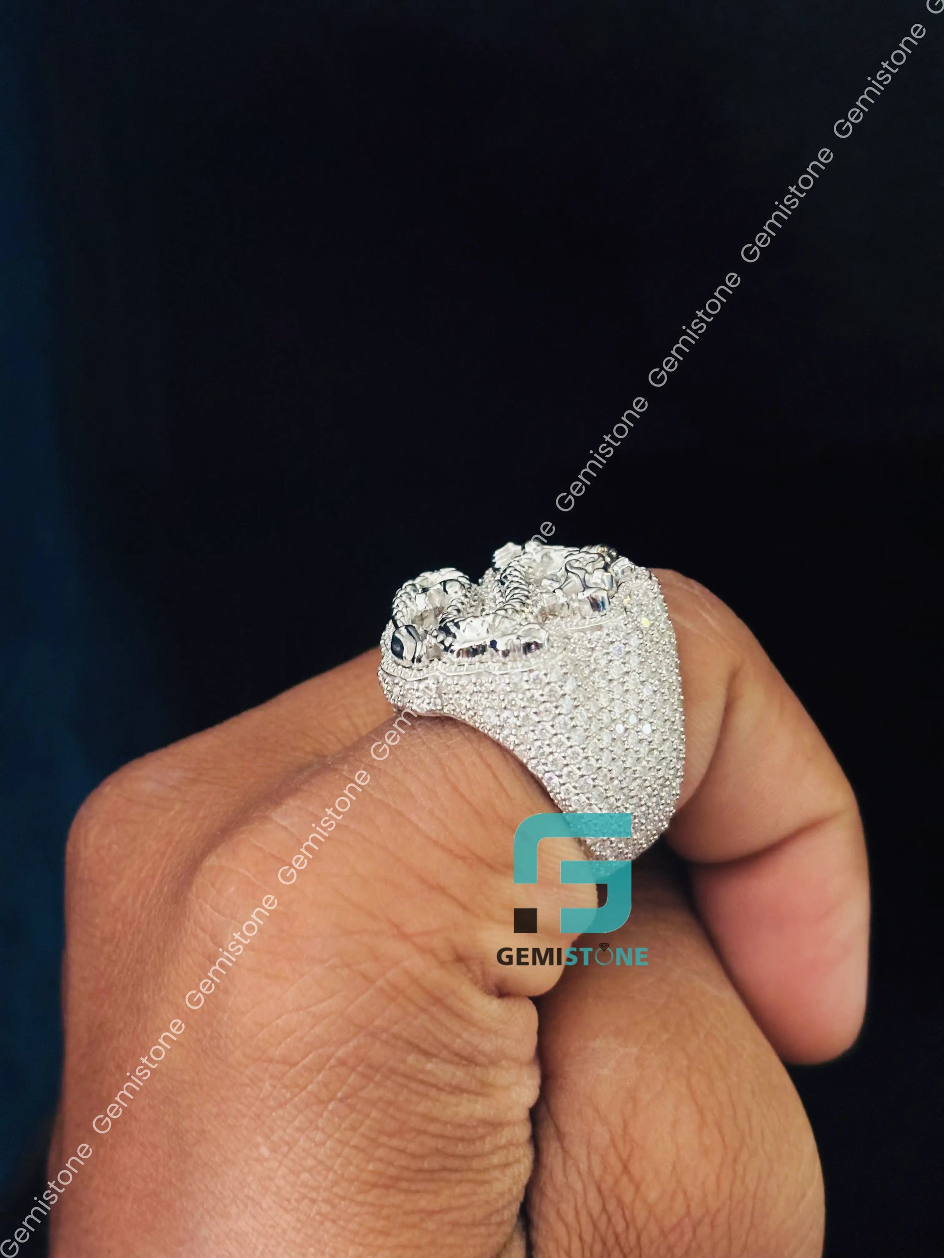 Snake Moissanite Hip Hop Ring For Men