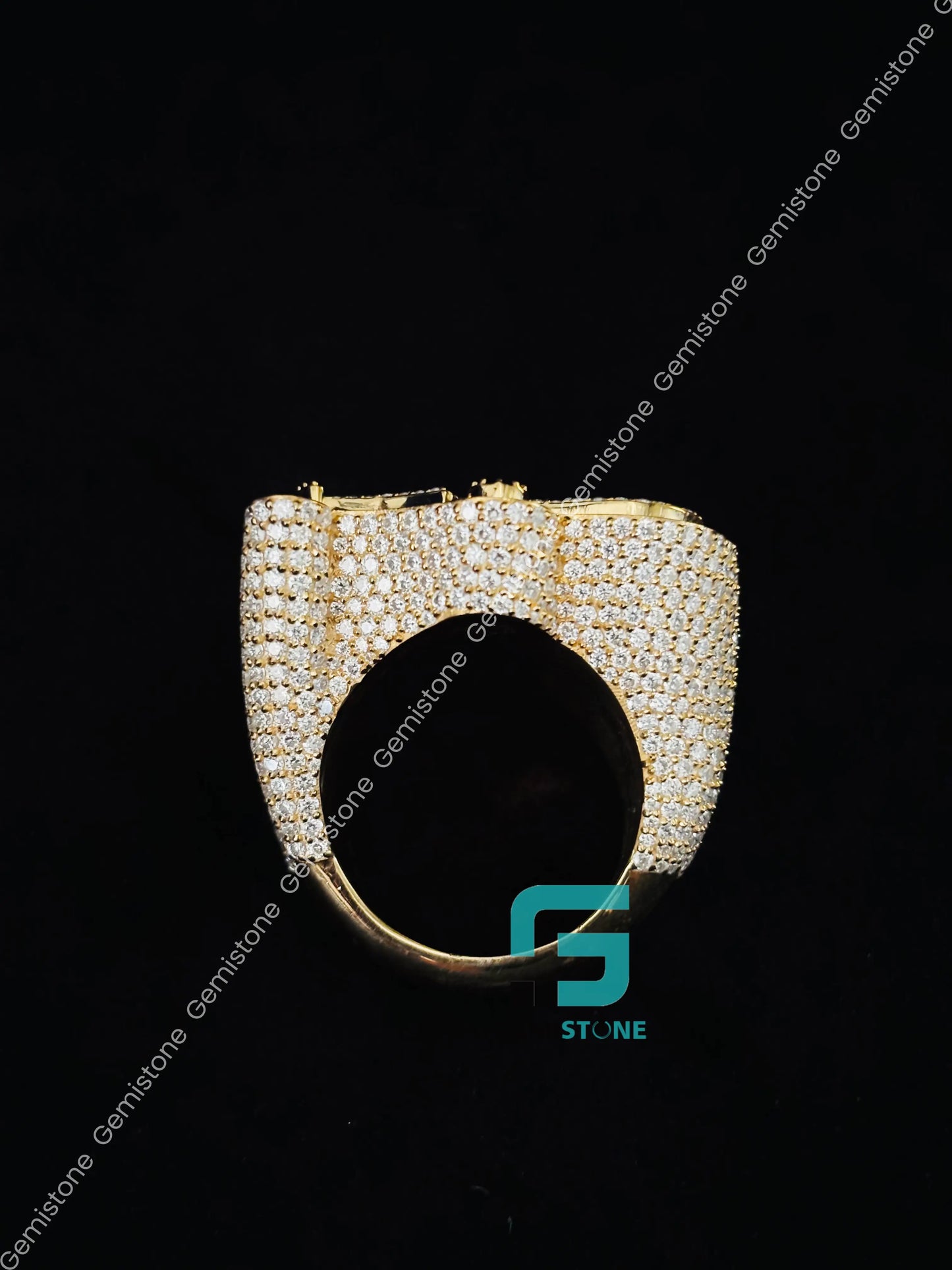 Snake Shape VVS Moissanite Diamond Men_s Ring