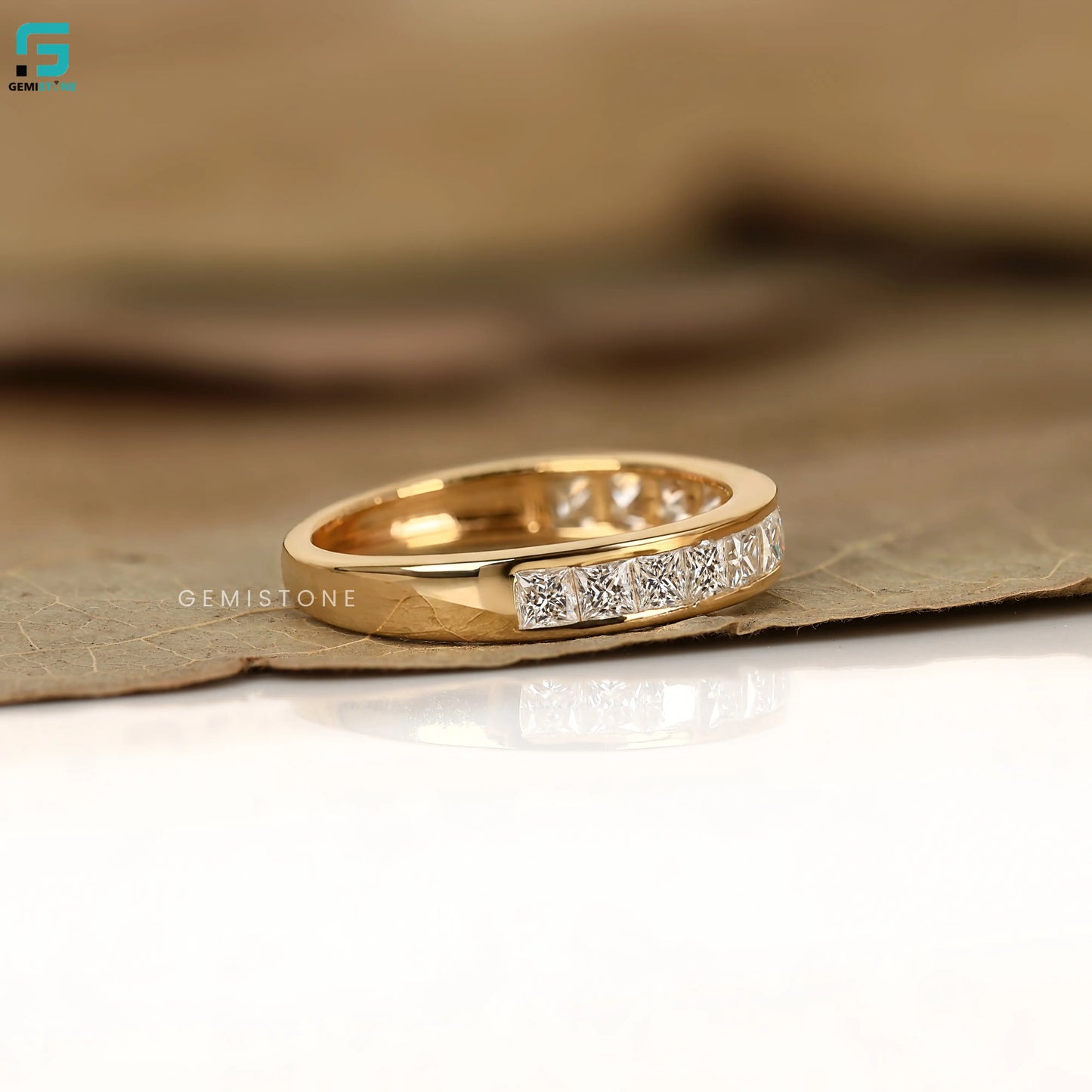 Square Cut Lab Grown Diamond Band For Women
