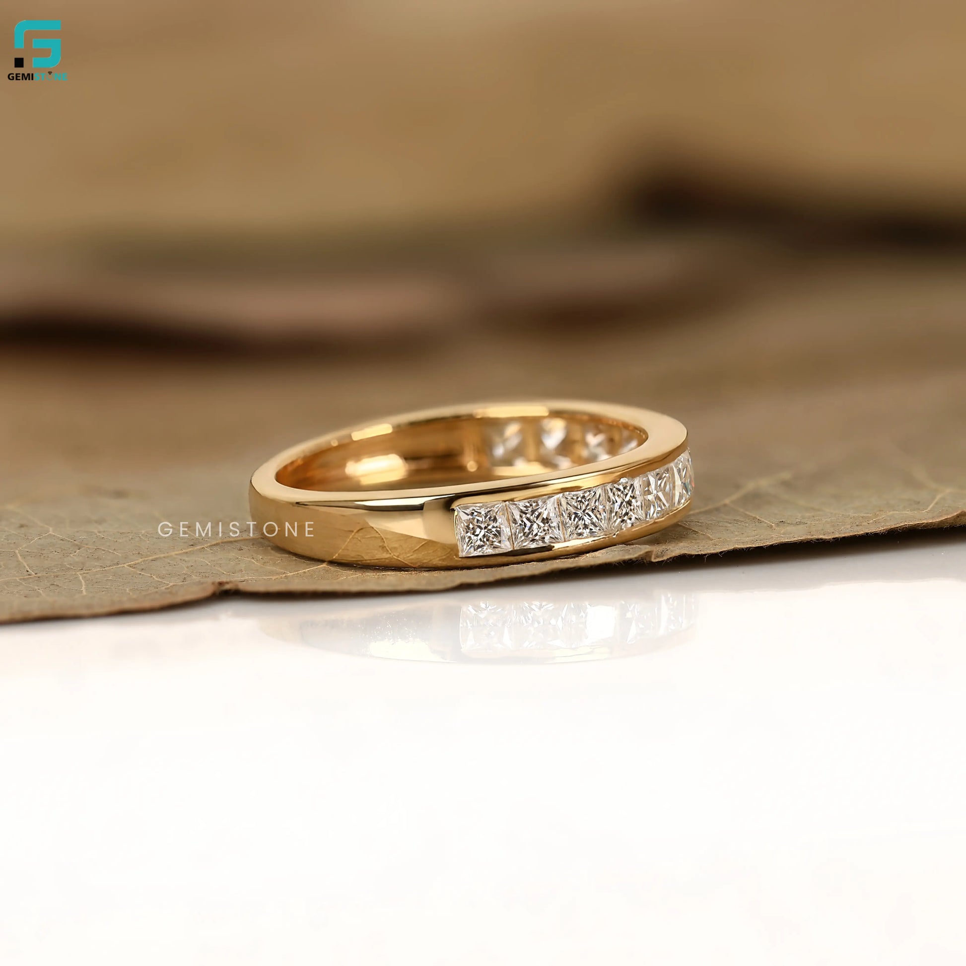Square Cut Lab Grown Diamond Band For Women