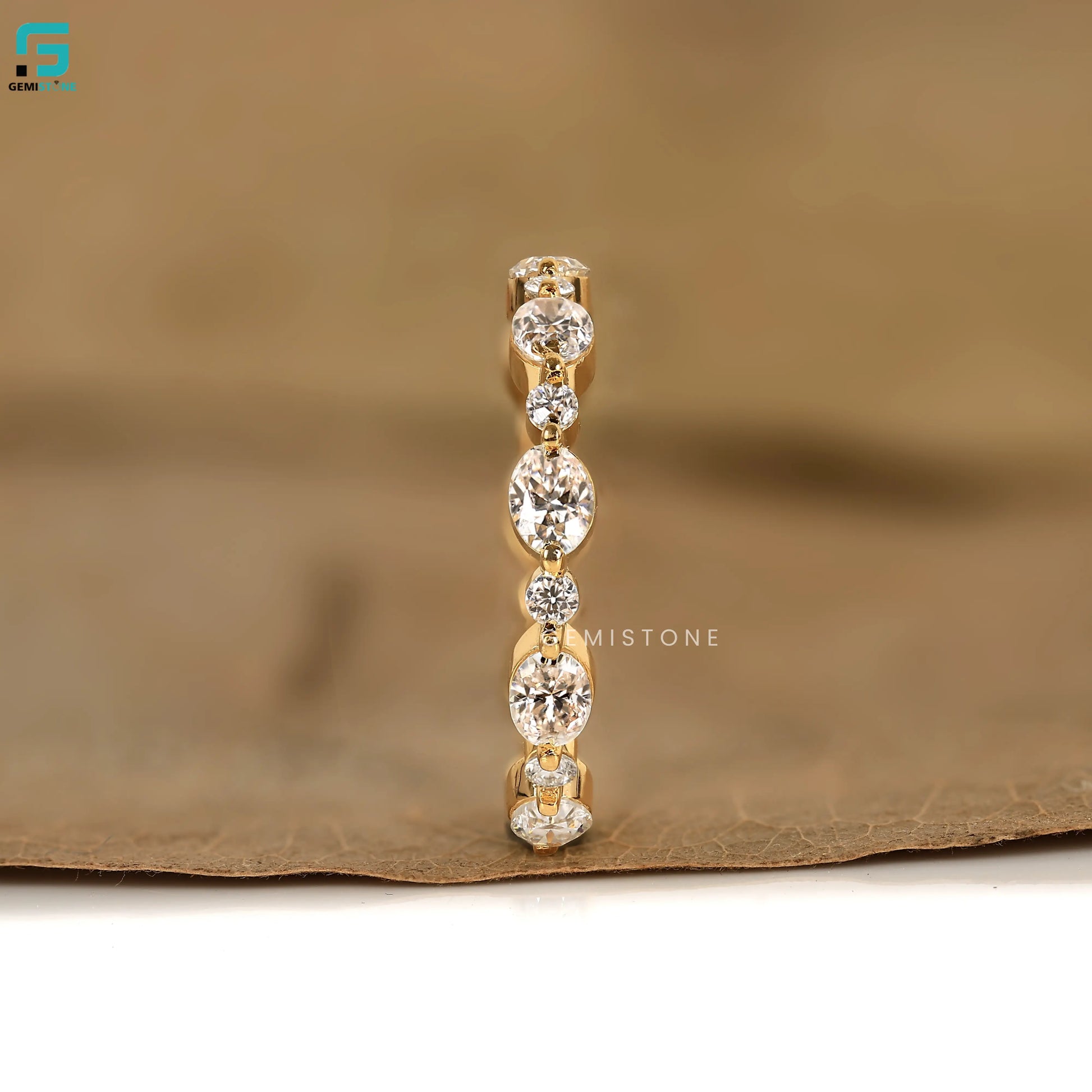 Stackable Floating Wedding Lab Diamond Eternity Band For Women