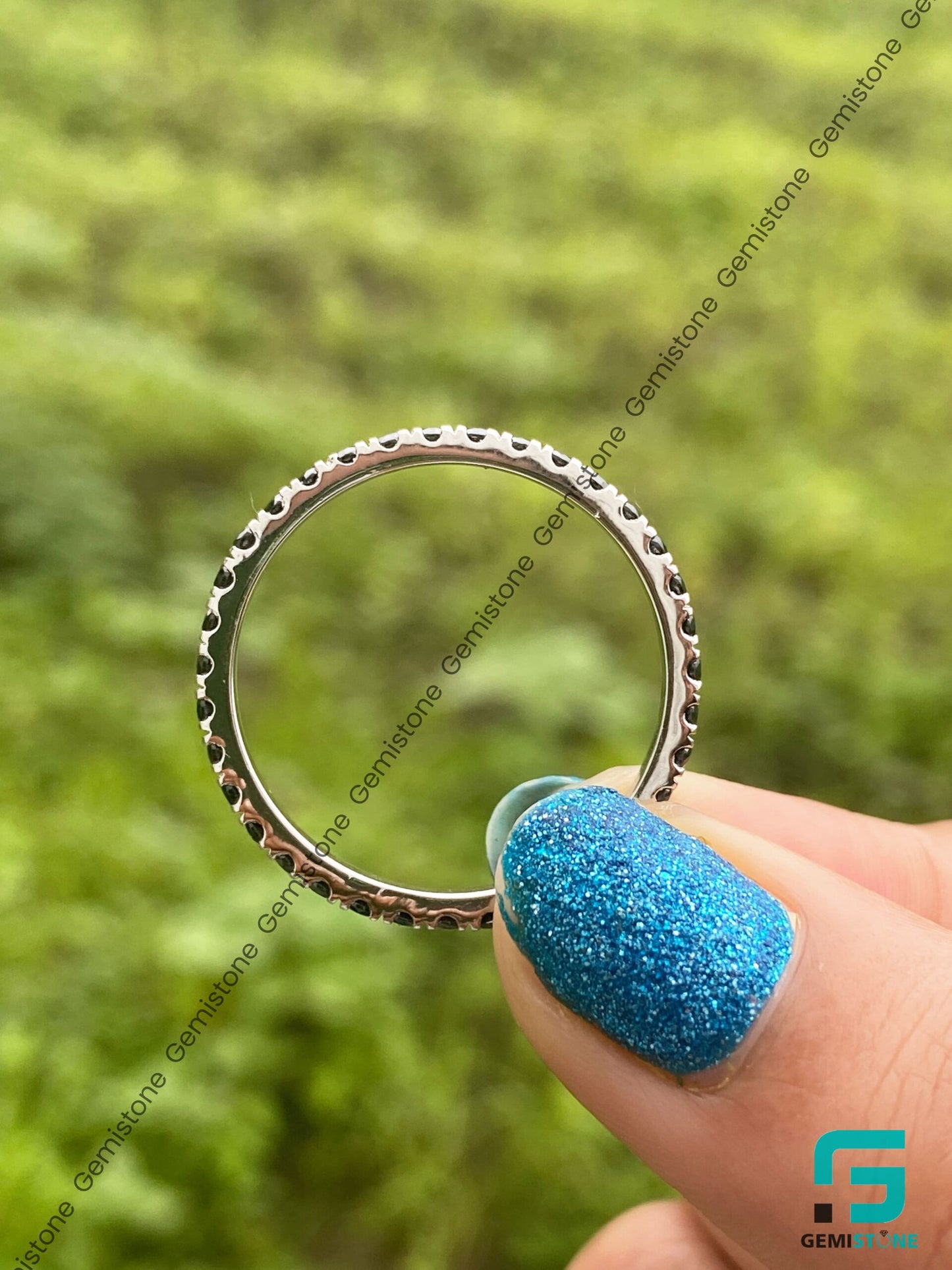 Shop Women's Full Eternity Wedding Black Diamond Band