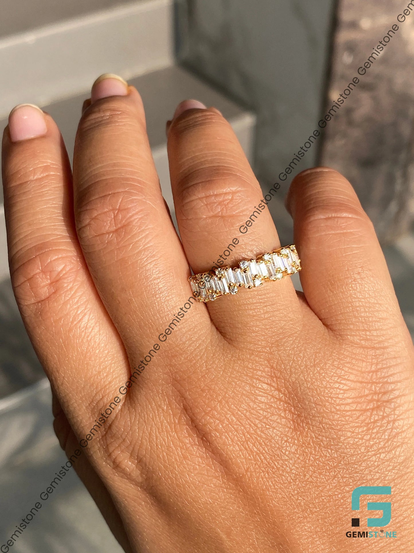 Staggered Half Eternity Band For Her