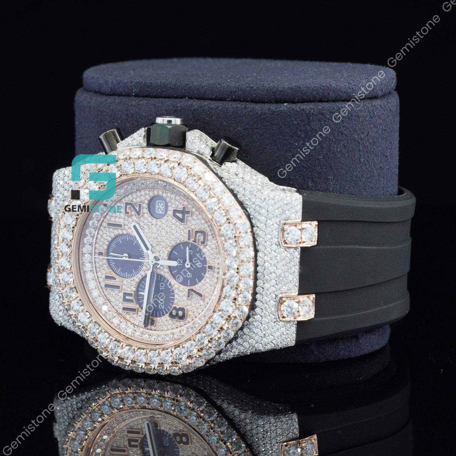Stainless-Steel-Diamond-Moissanite-watch