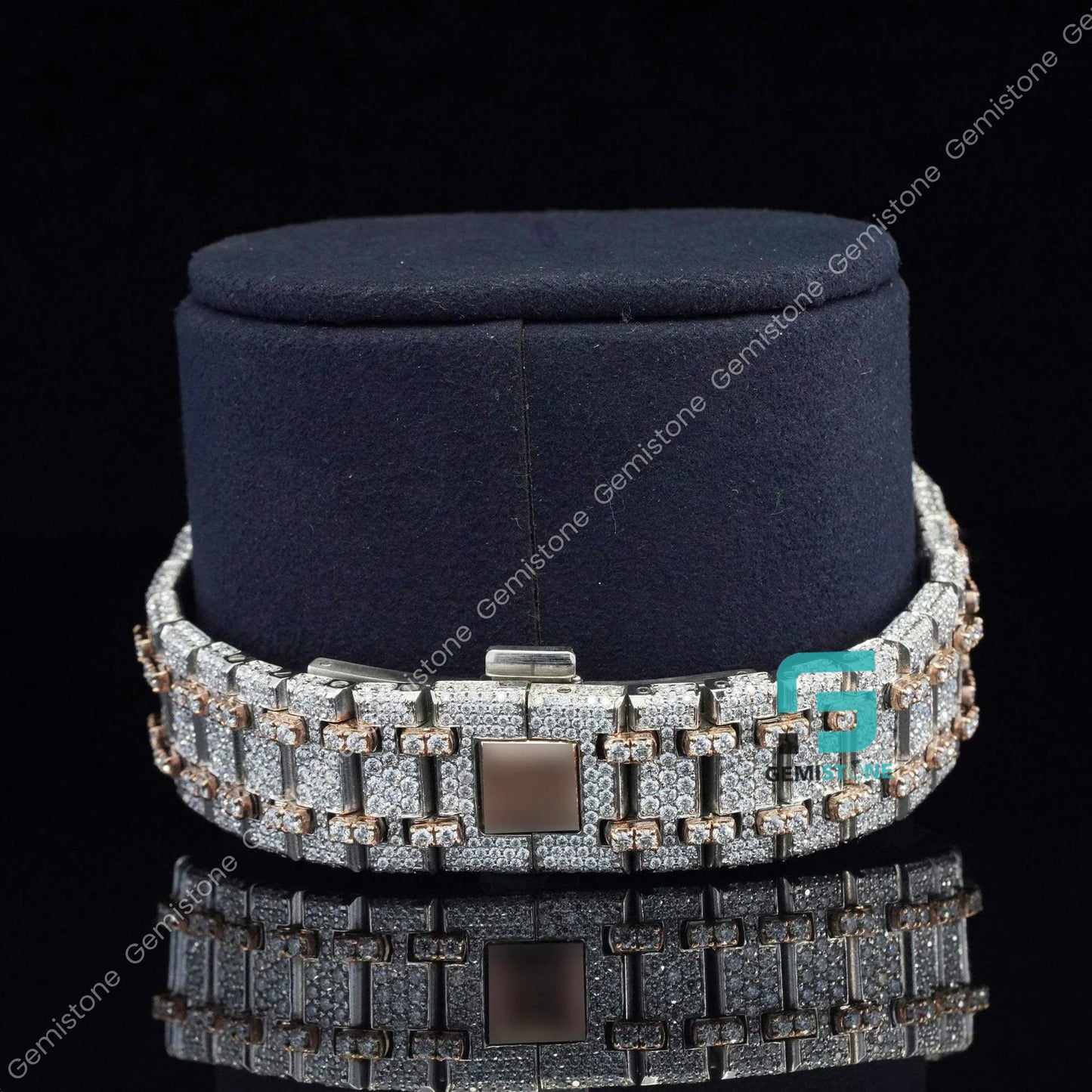 Fully Iced Out Arabic Dial VVS Moissanite Diamond Watch For Sale