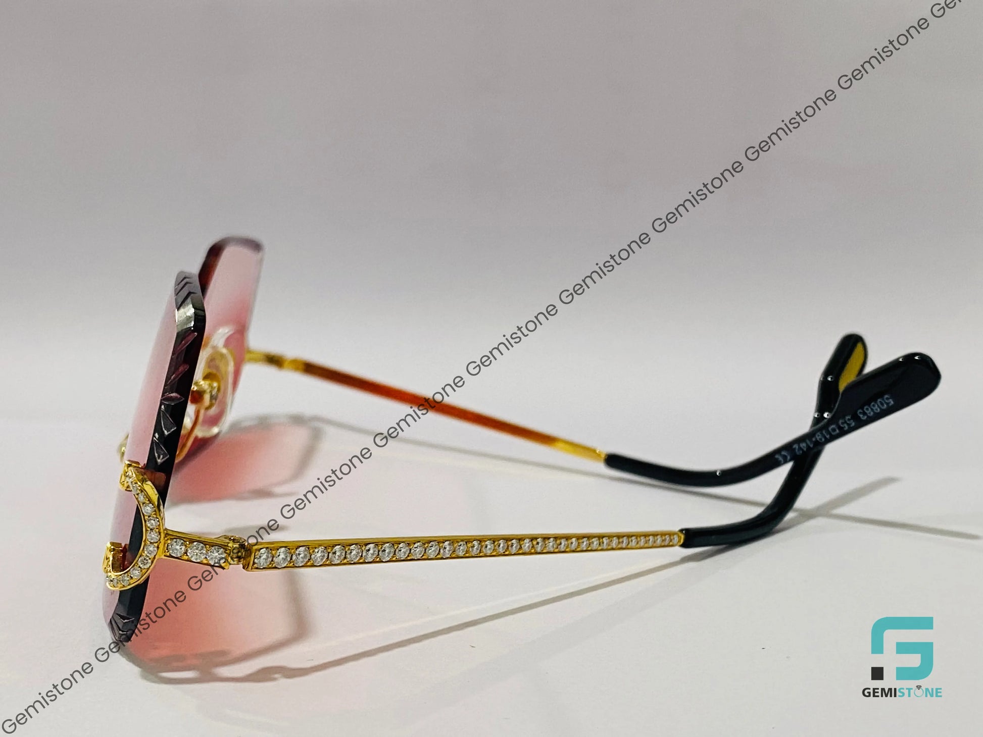 Stainless Steel Iced Red Velet Moissanite Sunglasses