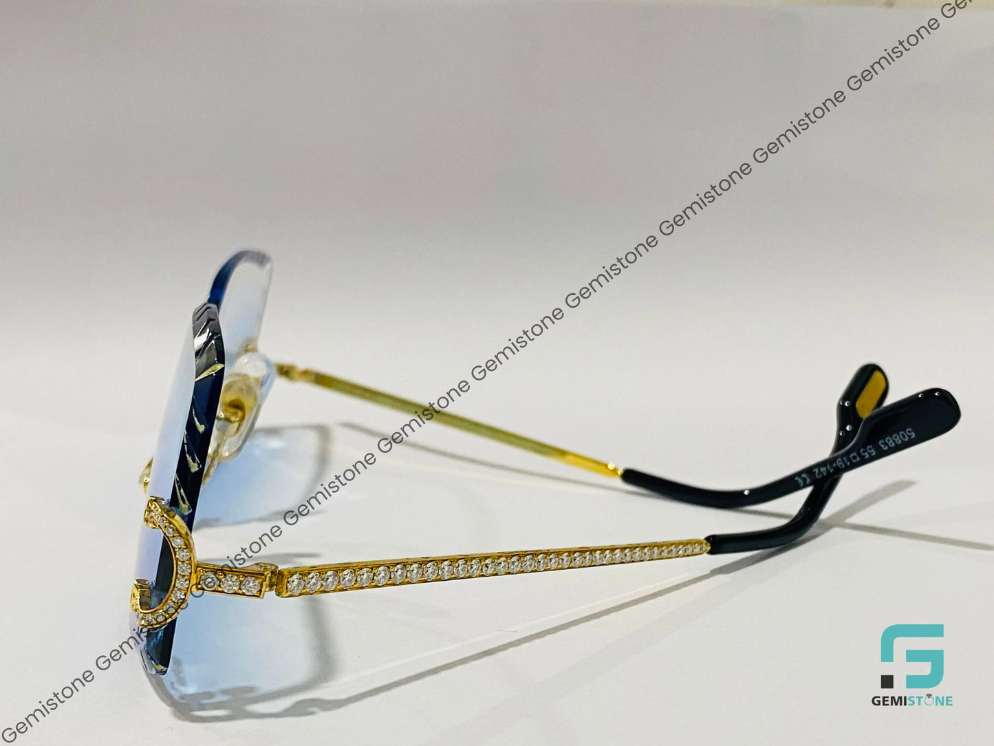 Stainless Steel Baguette Round Moissanite Sunglasses