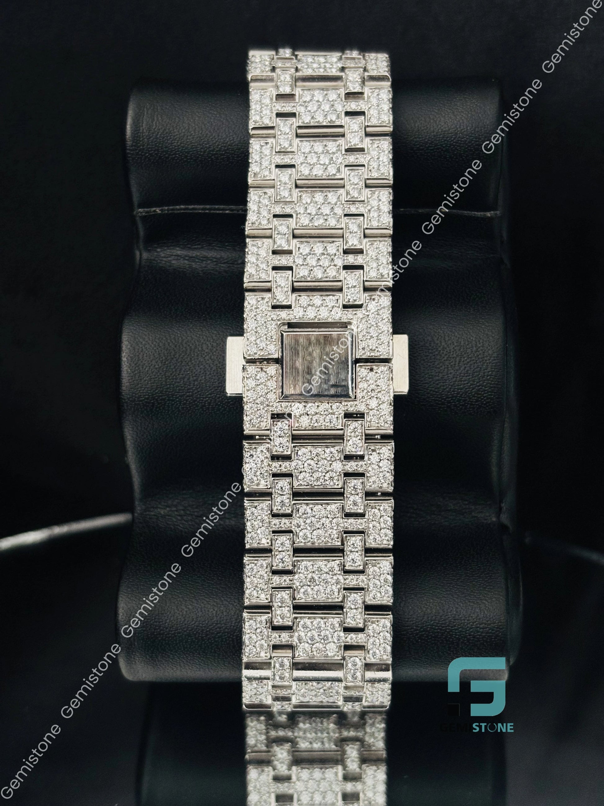 Stainless Steel Bust Down Hip Hop Bling Bling Moissanite Watch