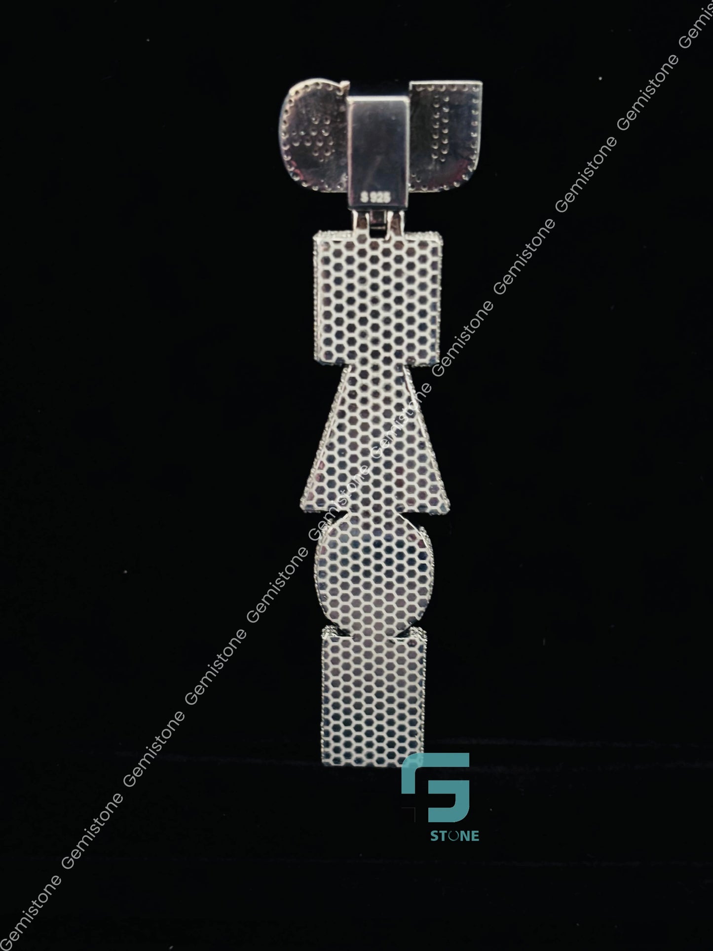 Stainless Steel Moissanite Baguette Pendant
