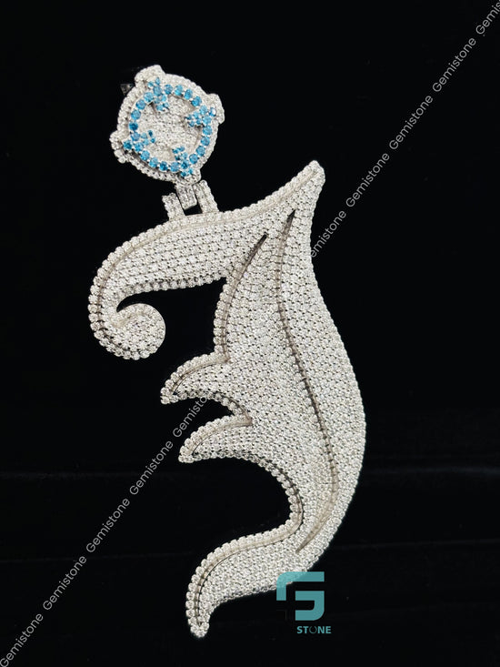 Stainless Steel Moissanite Sky Blue Pendant