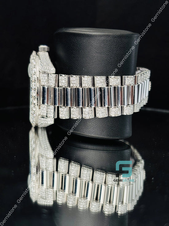 Stainless Steel VVS Moissanite Watch For Men_s
