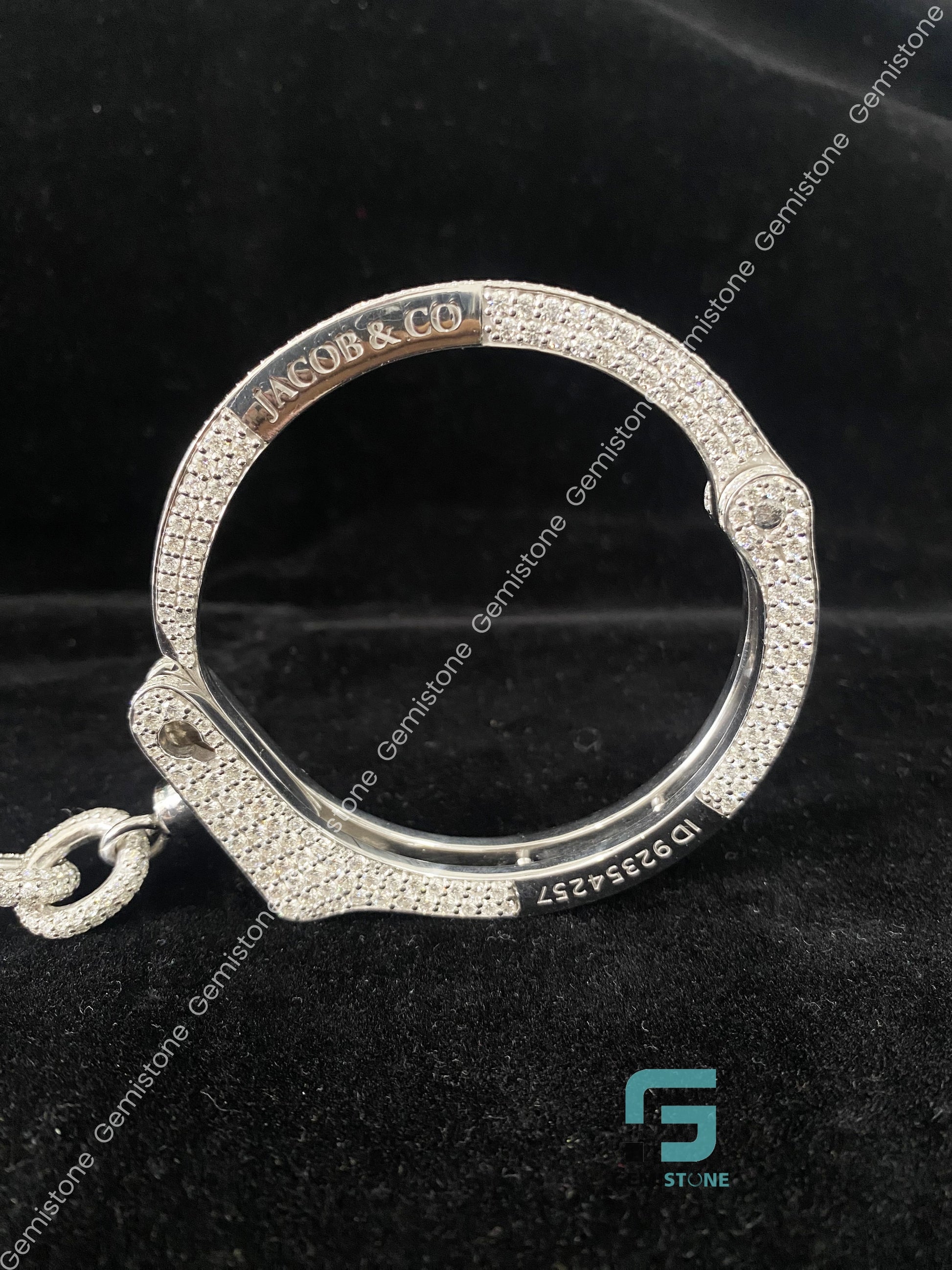 Sterling Silver Iced Out Handcuff
