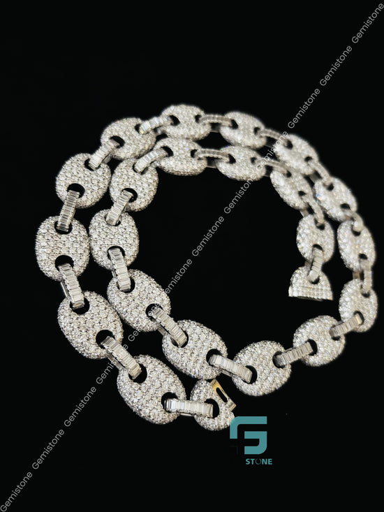 Sterling Silver Link Moissanite Hip Hop Chain for Men