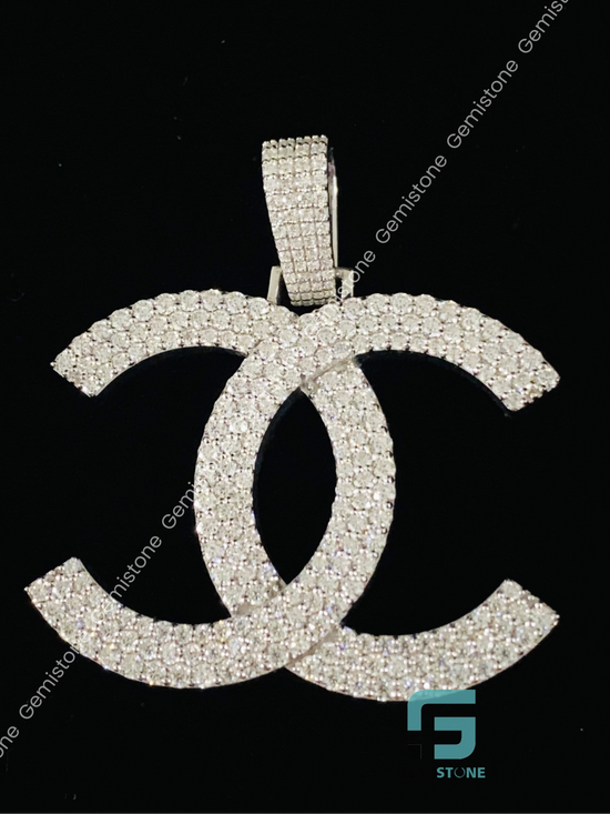 Sterling Silver Moissanite Custom Fully Studded Pendant