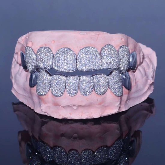 Round Cut VVS Iced Diamond Grillz Moissanite PASSES TEASTER