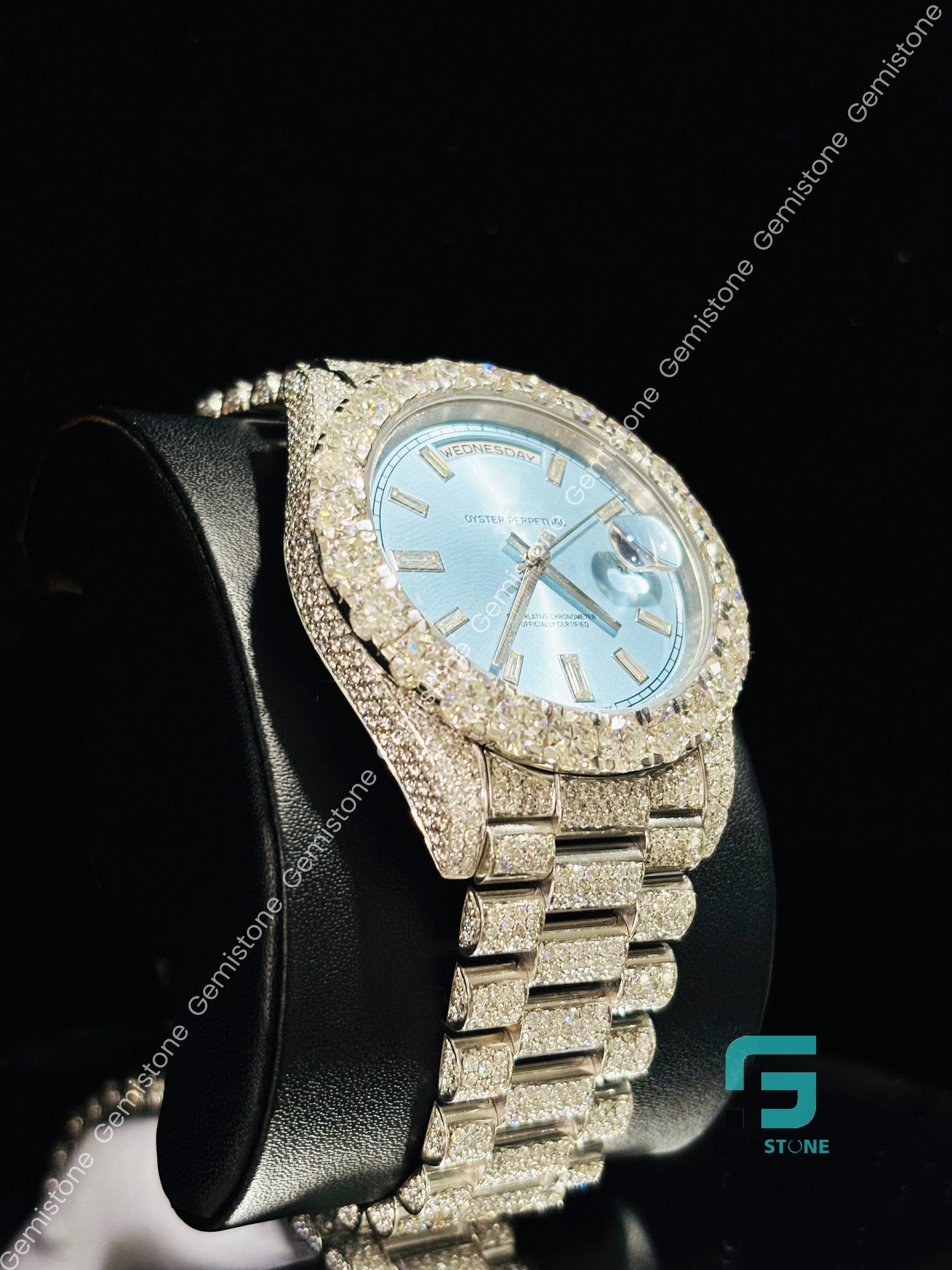 Studded Bezel Moissanite Watch