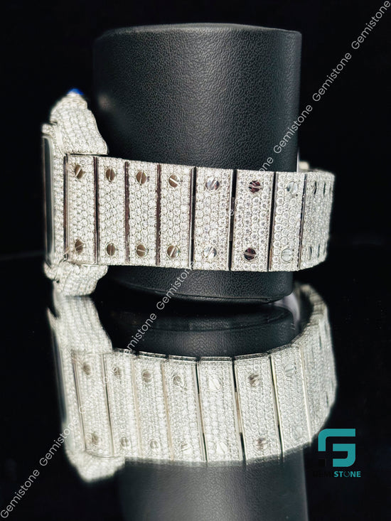 Studded Roman Number Moissanite Watch