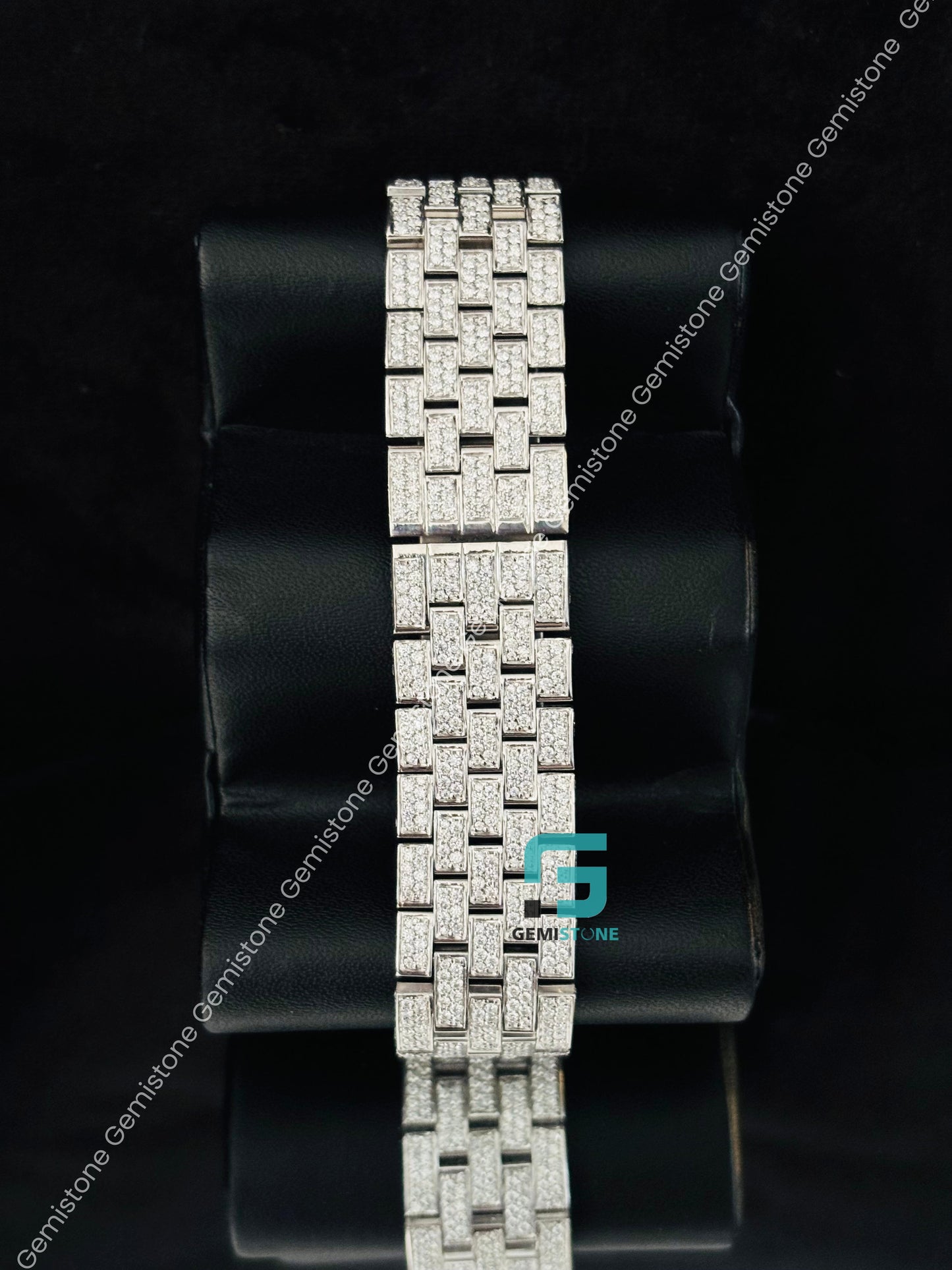 Stunning Cartier Roman Iced Out Moissanite Watch