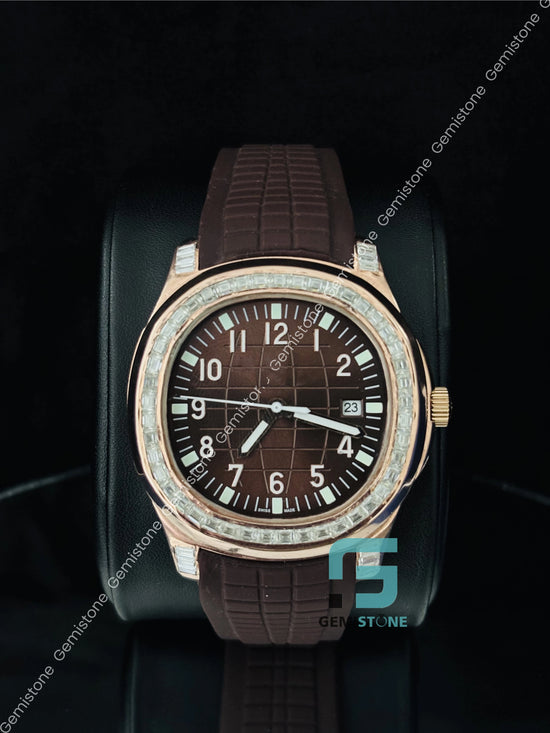 Tapisserie Pattern Dial Moissanite Bust Down Watch