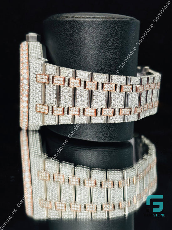Tapisserie Pattern Moissanite Hip Hop Watch