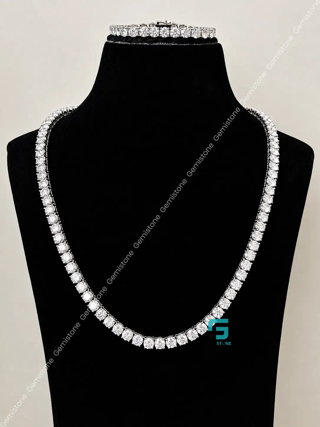 Tennis Chain And Bracelete Combo For Unisex