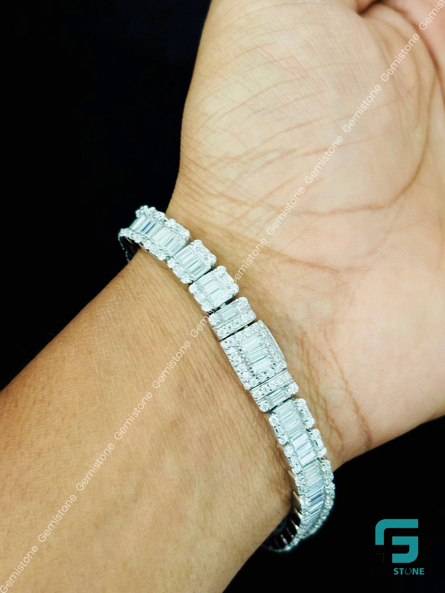 Tennis Halo Moissanite Iced Out Bracelet