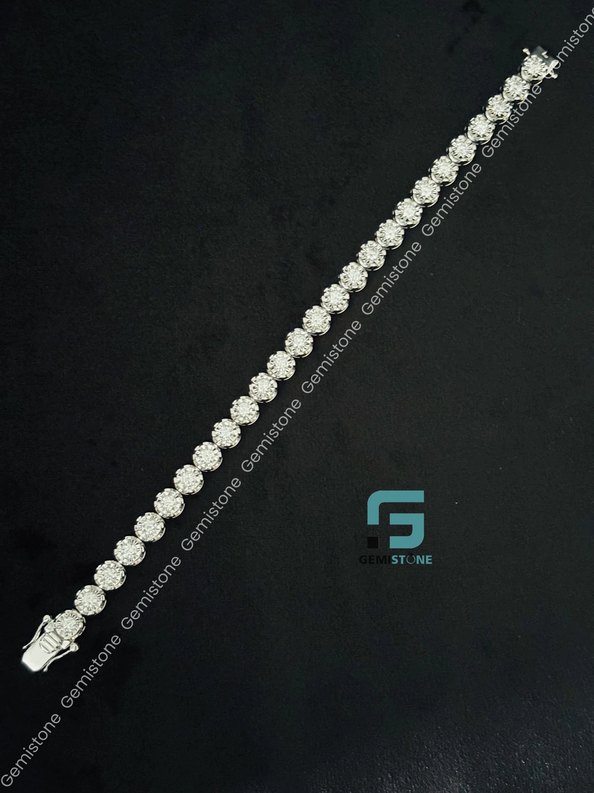 Tennis Round Moissanite 7MM Bracelet