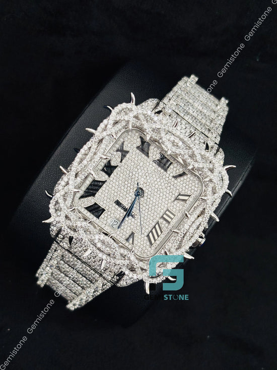 Thorn Moissanite Bust Down Ice Out Hip Hop Studded Watch