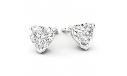 1 Carat Heart Shape Diamond Stud Earrings