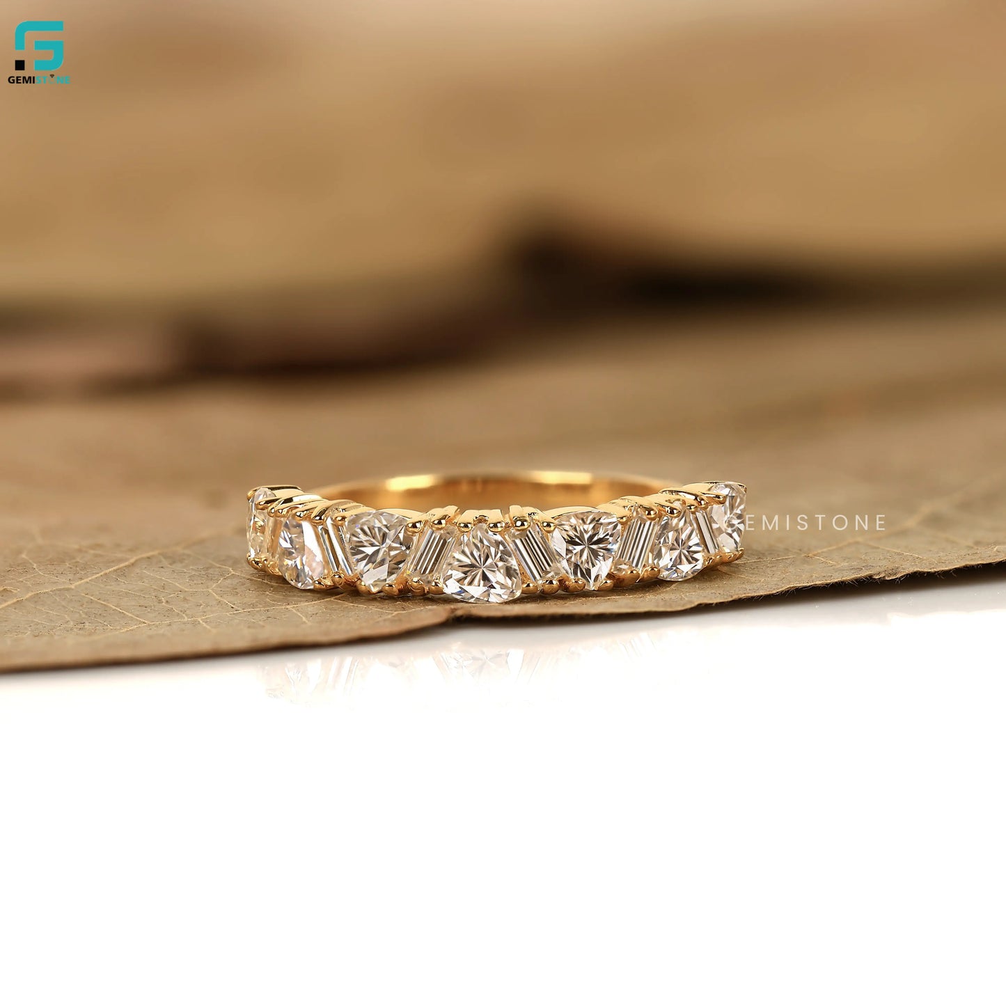 Half Eternity Trillion & Baguette Cut Lab Diamond Band