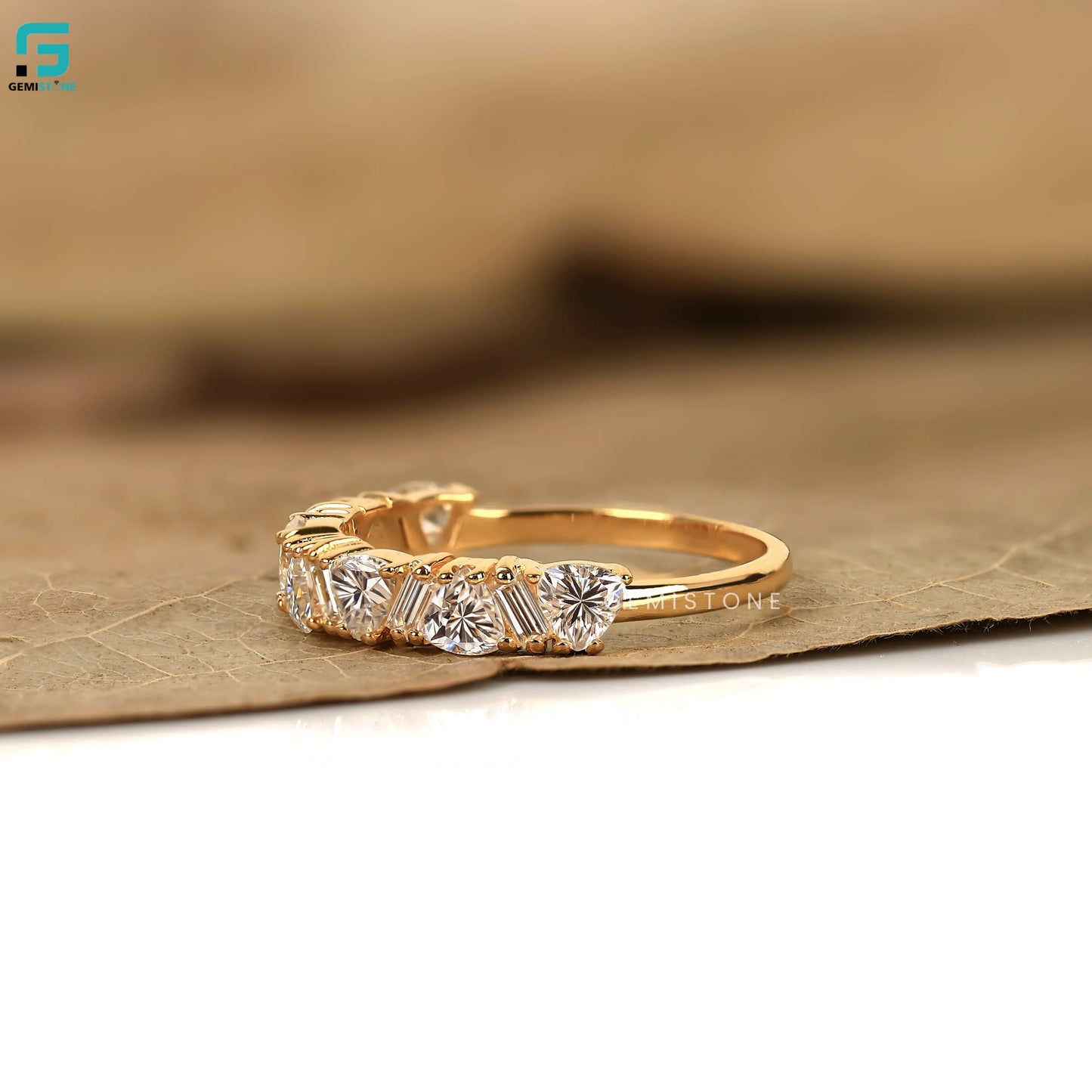 Half Eternity Trillion & Baguette Cut Lab Diamond Band