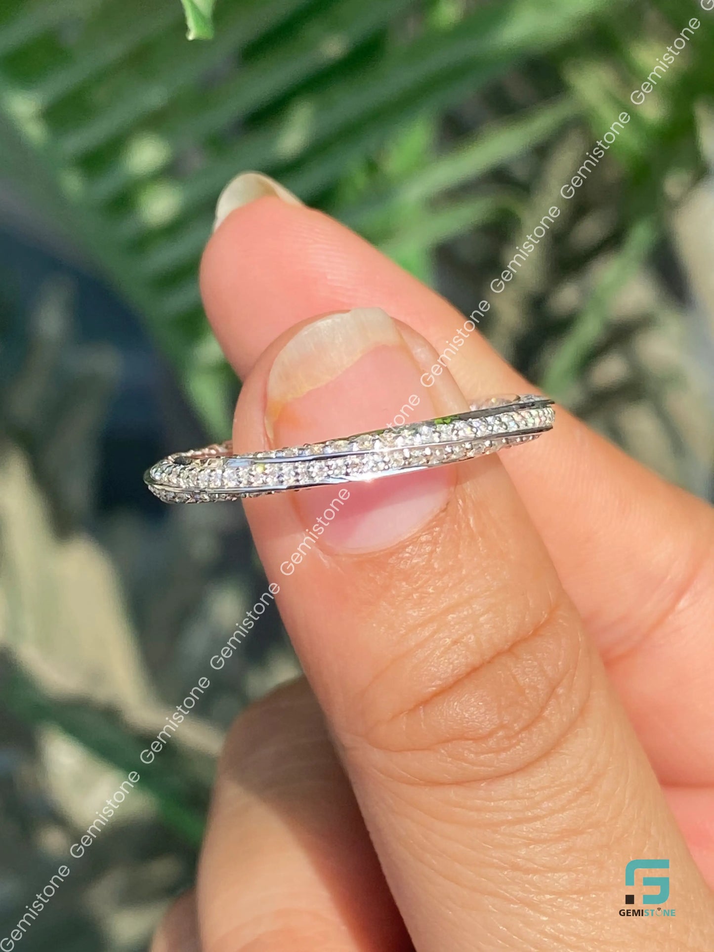 Twisted Moissanite Wedding Band